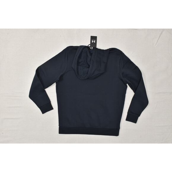 Under Armour Men's Black Essential Fleece Hoodie Regular Size M Cotton Blend NWT - Picture 8 of 8